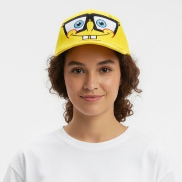 Nickelodeon Other - Nickelodeon Spongebob Squarepants Big Face Glasses A-Flex Baseball Cap Hat OSFM